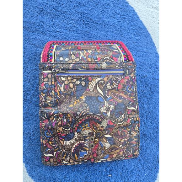 Sakroots Artist Circle Trifold Wallet Boho Floral Peace Logo Multicolor - Picture 4 of 4